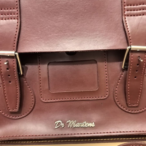 Dr. Martens leather laptop and school bag, burgundy