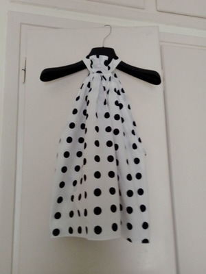 Zara top white with large black polka dots like new, XS
