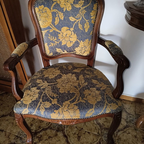Walnut wood chairs, set of two