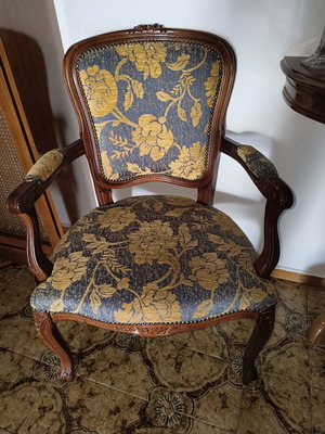 Walnut wood chairs, set of two