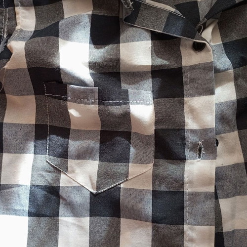 Massimo Life sleeveless shirt used, black and white gingham, cotton, size S