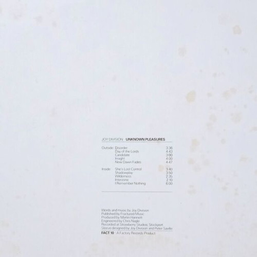 Unknown Pleasures LP album by Joy Division like new, punk