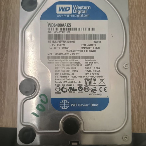 WD Blue 640GB hard drive like new