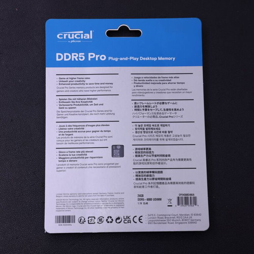 Crucial Pro DDR5 24GB 6000MT/s Desktop RAM sealed, lifetime warranty