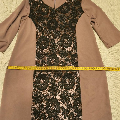 Danilo Dress Dusty Rose with Black Lace, size XL-XXL, like new