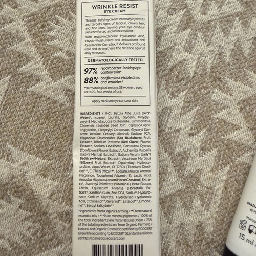 MÁDARA Time Miracle Wrinkle Resist Eye Cream 15ml new