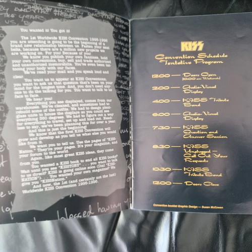 Kiss 1st Worldwide Convention 1995-96 program used