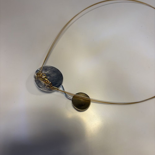 Handmade silver necklace Aeani Speira with gold plating new