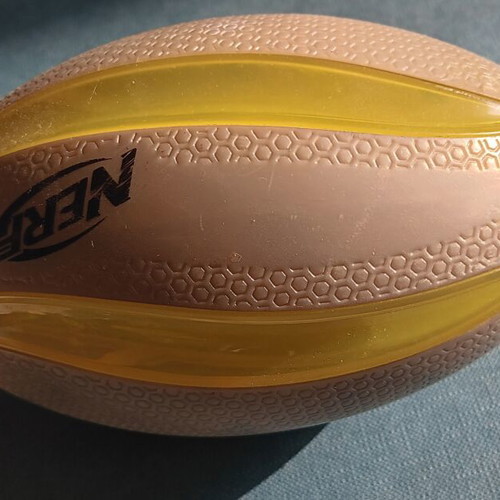 Nerf mini children's rugby ball silver gold