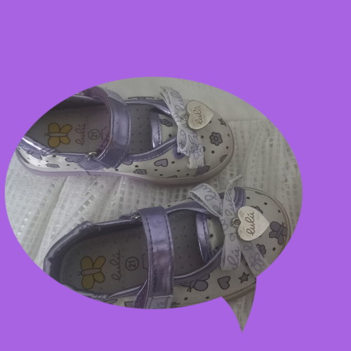 Lulu leather shoes size 21 purple with silver charms new
