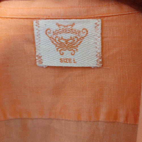 Men's linen shirt with short sleeves size large like new, salmon color