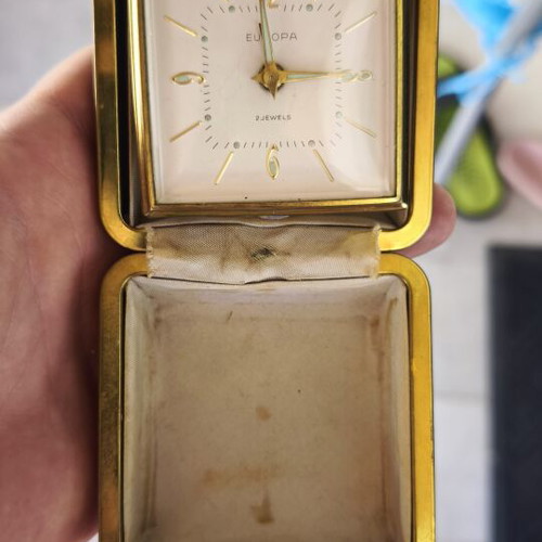 Europa alarm clock 2 jewels used, analog tabletop