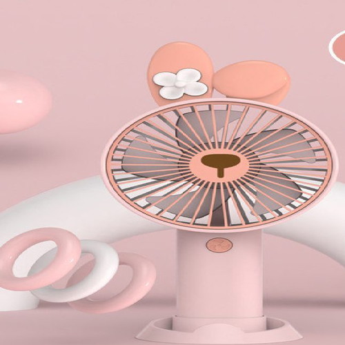 FQ1528C handheld fan with stand and USB pink new
