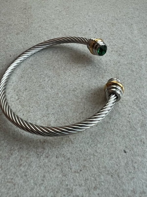 Stainless Steel Bracelet new, green and silver