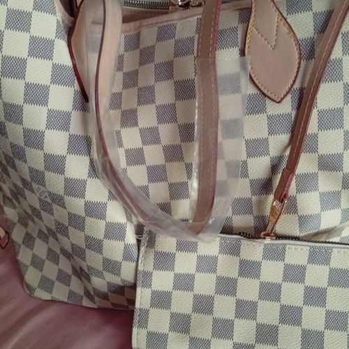 Women's handbag white-beige with wallet, new