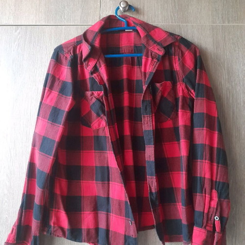 Winter plaid women's-kids shirt used, size XS