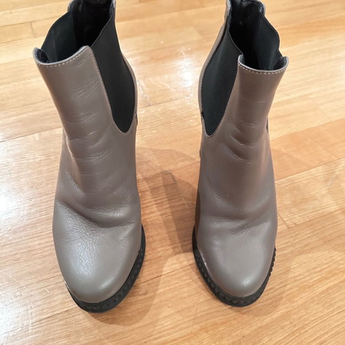 Atos Lombardini leather ankle boots gray melange used, size 39