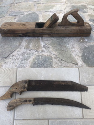 Traditional vintage woodworking tools set (rockani & saws)