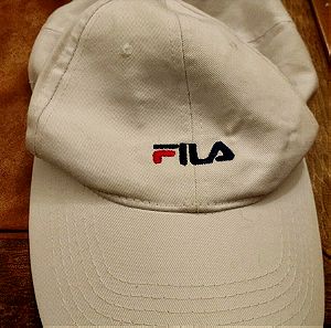 Καπέλο τύπου FILA, άσπρο, βαμβακερό