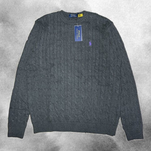 Polo Ralph Lauren cable knit sweater grey like new, size L