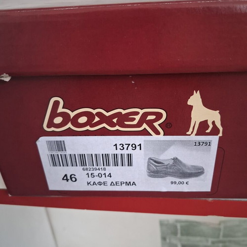 Boxer men's shoes new, genuine leather brown size 46