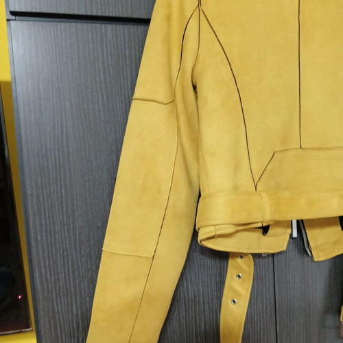 Clock House women's leather jacket like new, yellow, size L