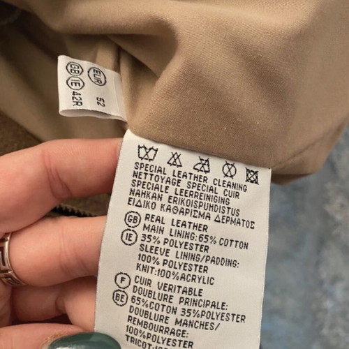 Genuine leather suede jacket men's, like new, brown