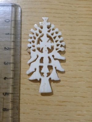 Ethiopian bone cross vintage used