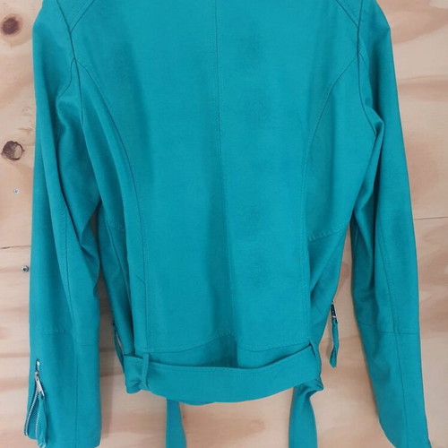 Bikerstyle leatherlook jacket BSB new, size L, seagreen