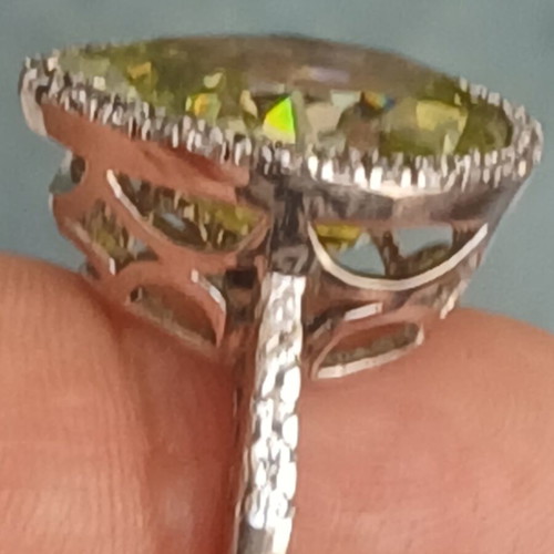 Oxette silver 925 ring with sparkling crystals, 16 mm
