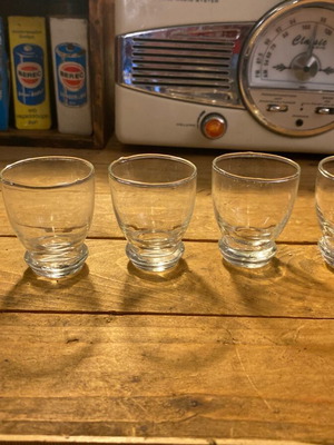 Glass small glasses used, pack of 5, height 5 cm