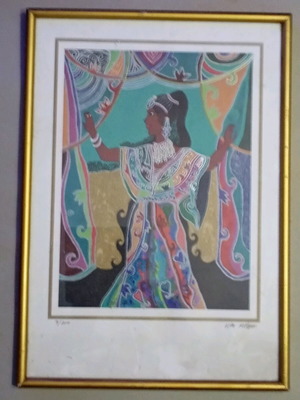 Ilan Hasson multiple print used, numbered and signed with gold frame