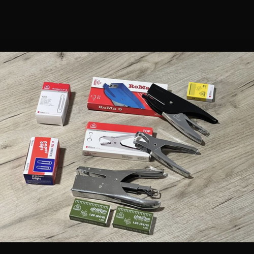 Office set with staplers, staple remover and clips new
