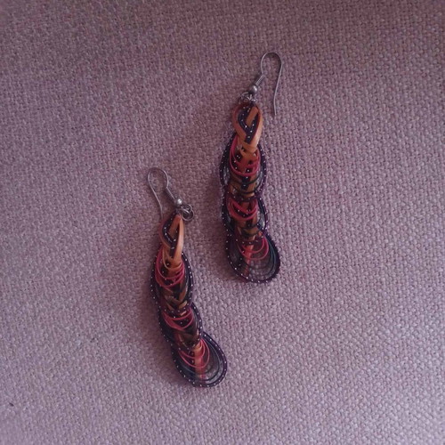 Handmade earrings new in purple shade