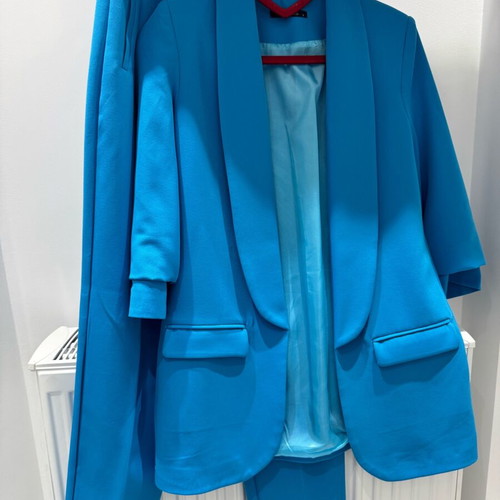 Swass women's suit set jacket and trousers like new, turquoise