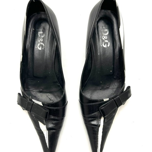 Dolce & Gabbana black and white mid heels used