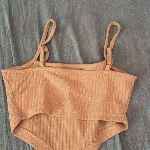 Crop top like new beige and brown