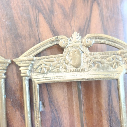 Pair of Antique Brass Table Frames Art Nouveau & Neoclassical Style 1890-1930