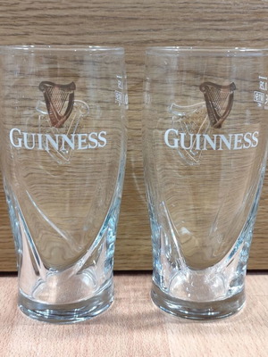Guinness μπίρα σετ δύο διαφημιστικών ποτηριών 250ml καινούργιο