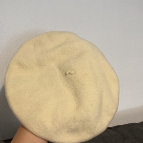 Vintage French wool beret Piesse Laulhere used, beige