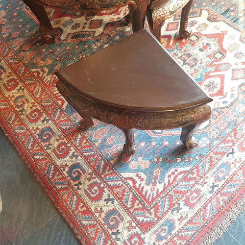 Carved coffee table used, solid teak wood