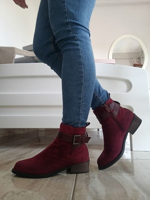 Women's ankle boots burgundy size 36 like new
