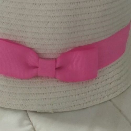 Summer hat for girl size 50 like new, white and pink