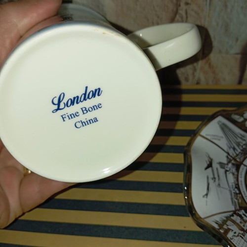 Vintage glass ashtray-plate from America and used porcelain cup from England new
