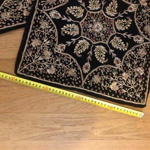 Velvet pillow covers vintage ethnic zardozi embroidery pack of 2 like new