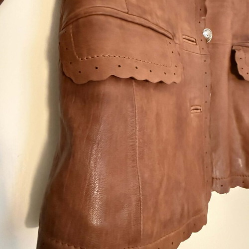 LAPEL women's leather jacket like new, brown, size S