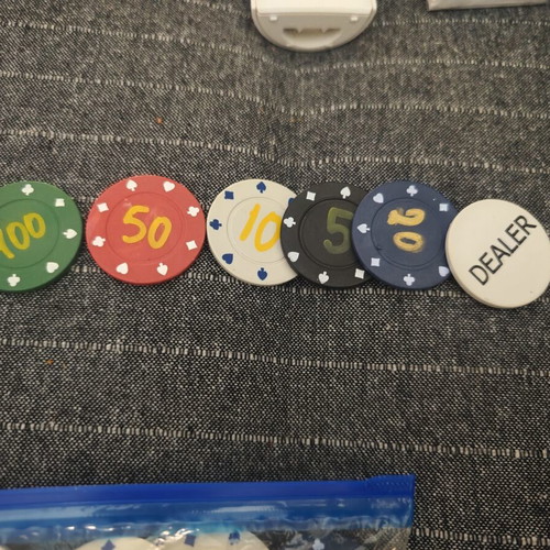 Poker chips with numbers in very good condition