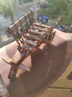 Wooden drink holder handmade carriage design large size like new