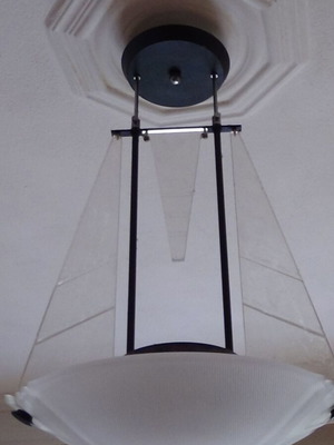 Φωτιστικό οροφής μεταχειρισμένο με γυάλινο καπέλο late modern