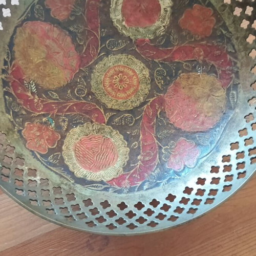 Oriental decorative tray used with vintage patina